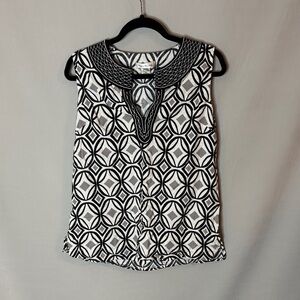 Susan Bristol Black and White Geometric Blouse